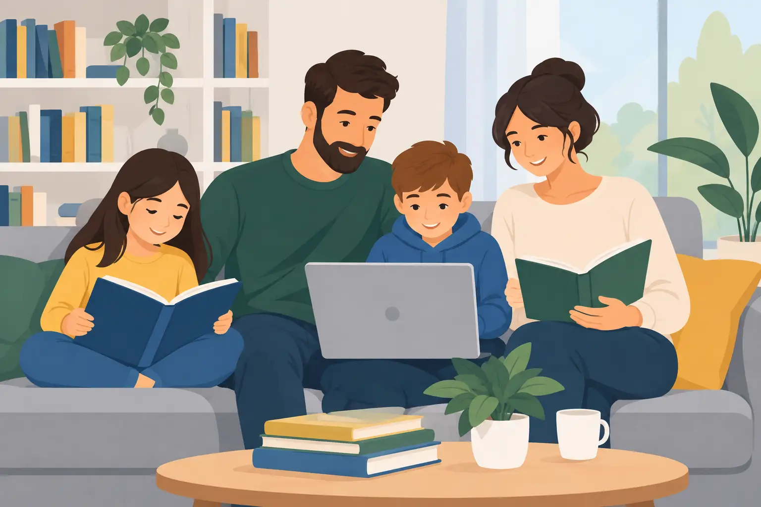 Bibliotektilgang for familier hjemme